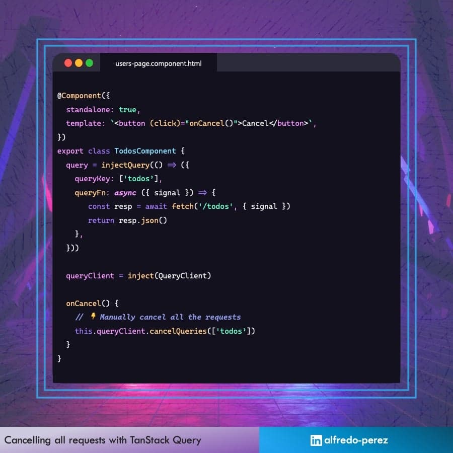Cancelling all requests with TanStack Query
