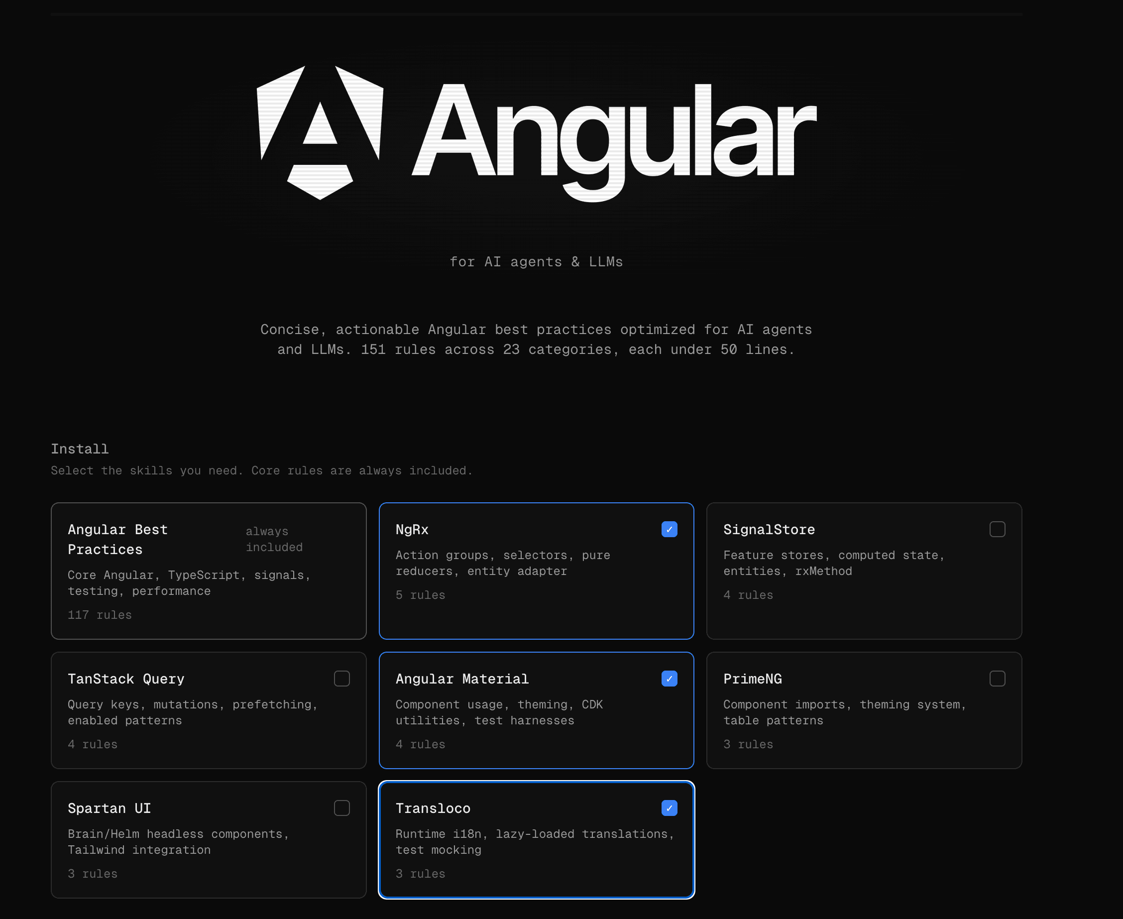 Screenshot showing manual installation options