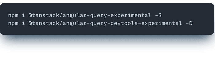 Commands used to install TanStack Query and its Dev Tools